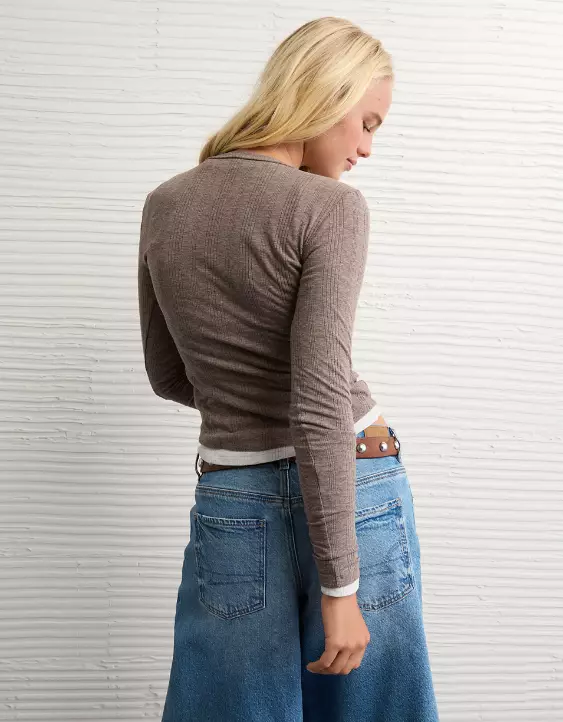 AE Long Sleeve Henley T-Shirt - Image 2