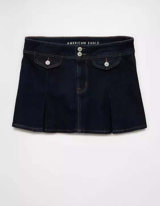 AE Stretch Low-Rise A-Line Pleated Mini Skirt - Image 4