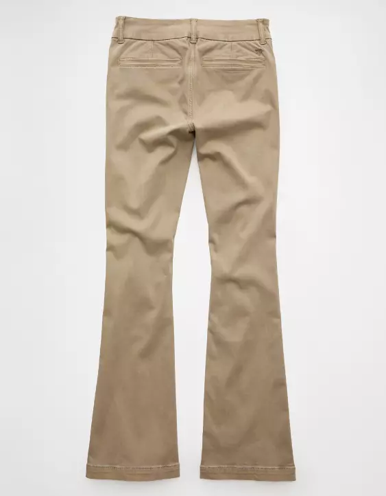 AE Stretch Low-Rise Kick Bootcut Khaki Pant - Image 4
