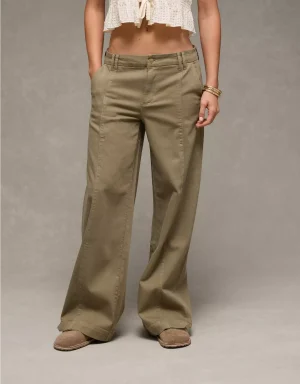 AE Stretch Mid-Rise Ultra Wide-Leg Convertible Trouser