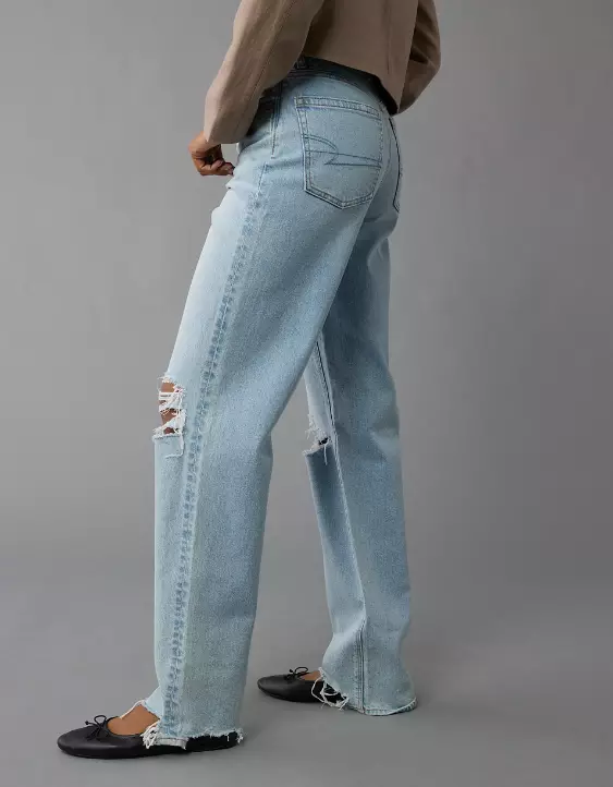 AE Strigid Ripped Super High-Waisted Baggy Straight Jean - Image 5