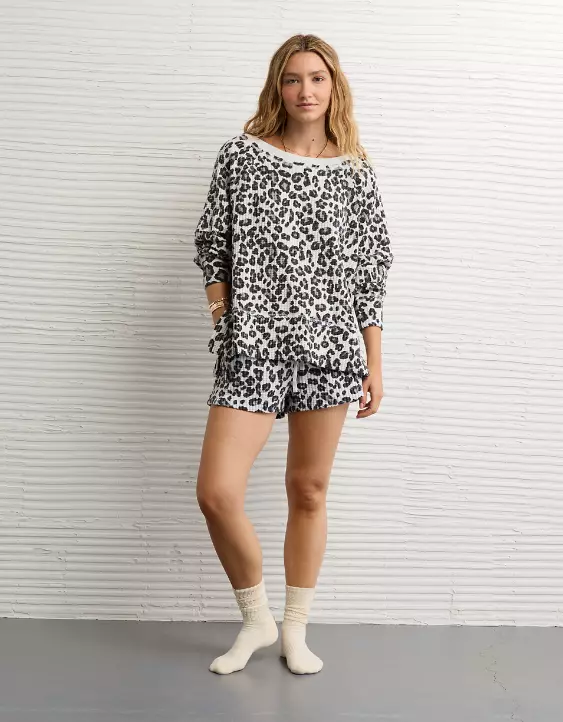 AE Big Hug Off-The-Shoulder Waffle Sweatshirt - Image 6