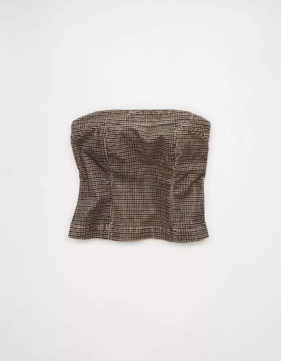 AE Plaid Corduroy Tube Top - Image 3
