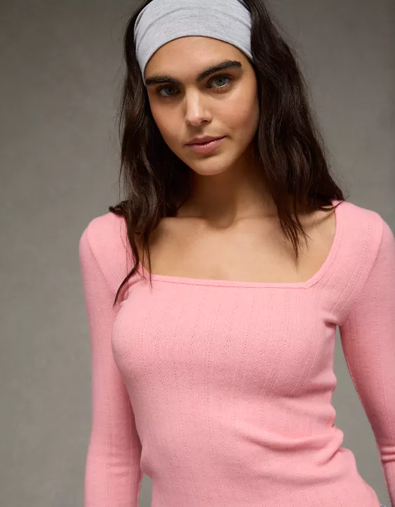 AE Long Sleeve Square Neck T-Shirt - Image 6