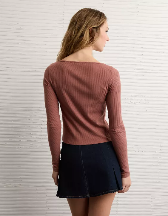 AE Long Sleeve Boatneck Baby Tee - Image 2