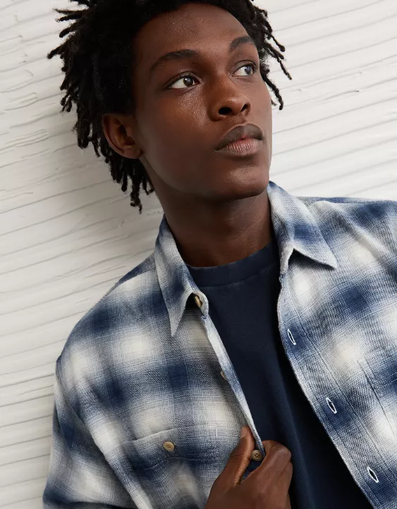 AE Relaxed Fit Everyday Flannel Shirt - Image 7