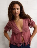 AE Ruffled Tie-Front Blouse