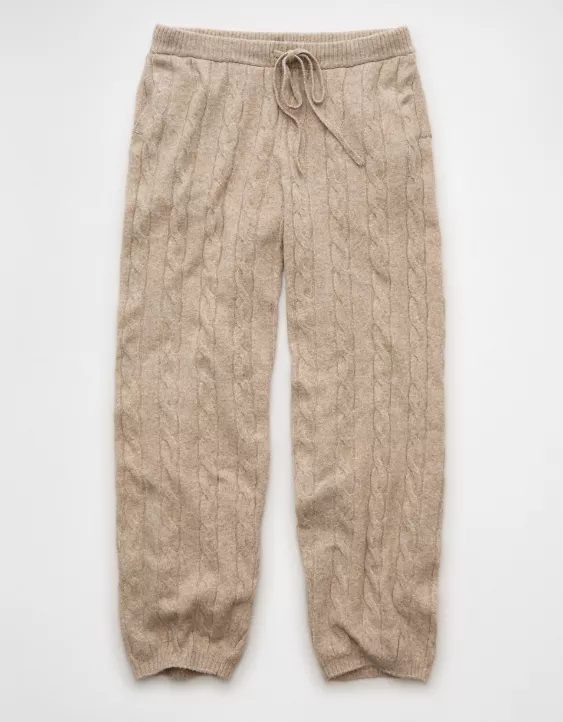AE High-Waisted Cable Knit Sweatpant - Image 3