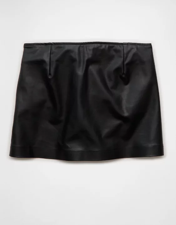 AE Mid-Rise Vegan Leather Skort - Image 4