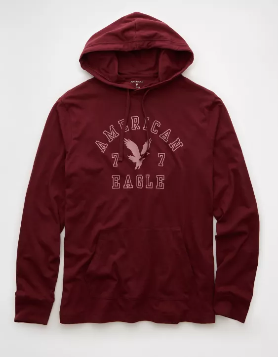 AE Lightweight Icon Logo Graphic Hoodie T-Shirt - Image 3