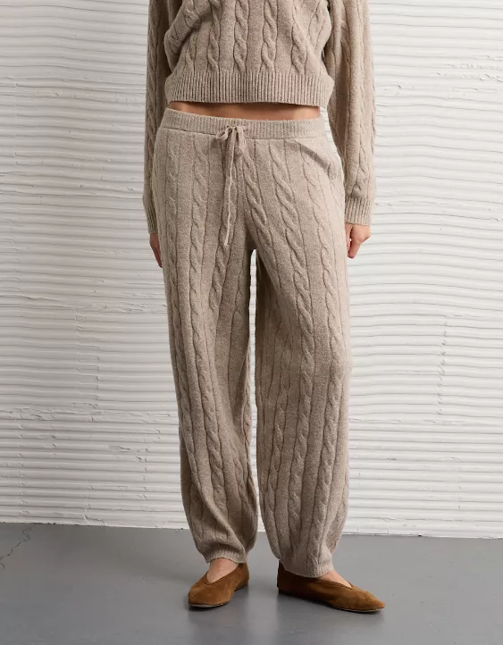AE High-Waisted Cable Knit Sweatpant - Image 8