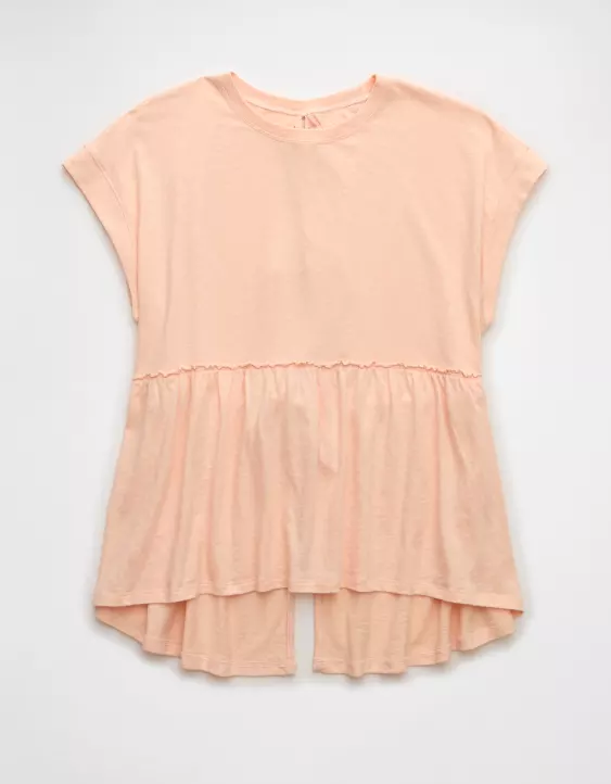 AE Sunchaser Knit Tie Back Babydoll T-Shirt - Image 3