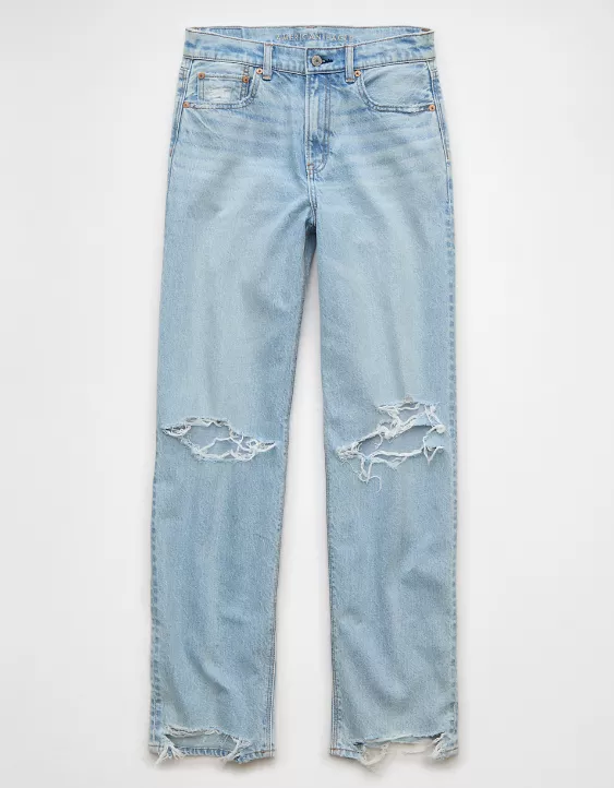 AE Strigid Ripped Super High-Waisted Baggy Straight Jean - Image 3