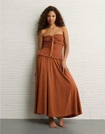 AE Sunchaser Knit Smocked Drop Waist Midi Dress