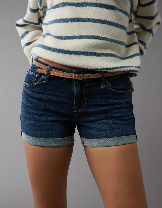 AE Next Level Curvy Low-Rise Denim Midi Short - Image 6