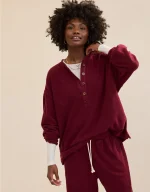Aerie Sherpa Henley Sweatshirt