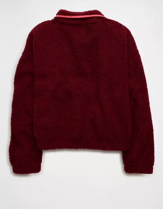 AE Relaxed Sherpa Fleece Henley Sweatshirt - Image 4