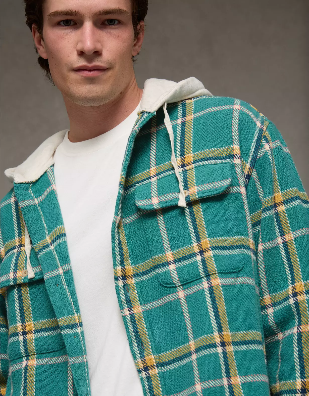 AE Hooded Flannel Shirt