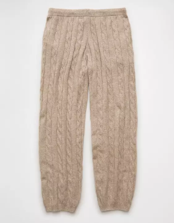 AE High-Waisted Cable Knit Sweatpant - Image 4