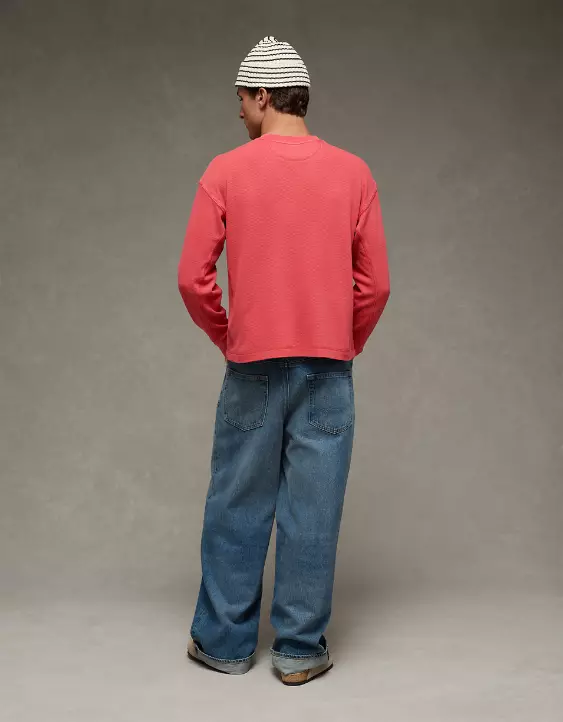 AE Boxy Washed Thermal Shirt - Image 2