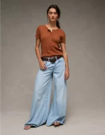 AE Henley Pointelle Sweater T-Shirt