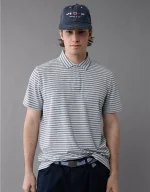 AE 24/7 Club Logo Striped Polo Shirt