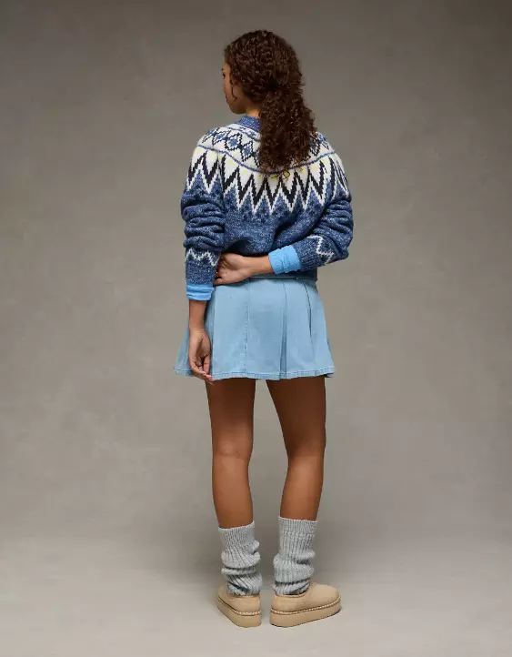 AE High-Waisted Pleated Mini Skirt - Image 2