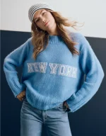 AE Oversized Faux Mohair Wide Cuff Sweater