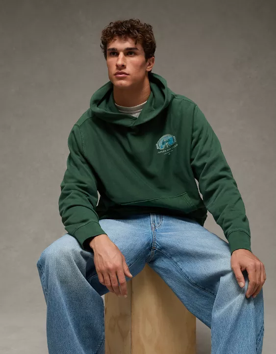 AE Snoopy Graphic Fleece Hoodie - Image 2