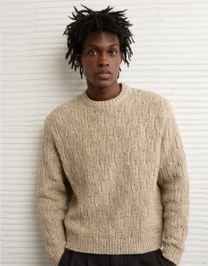 AE Cable Knit Crew Neck Sweater