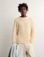 AE Cable Knit Crew Neck Sweater