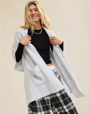 Aerie Waffle Shawl Cape