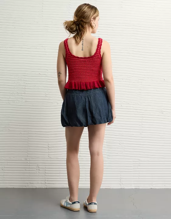 AE Crochet Peplum Tank Top - Image 2