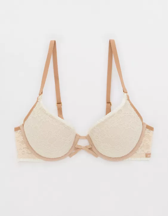 Show Off Vintage Lace Plunge Push Up Bra - Image 3