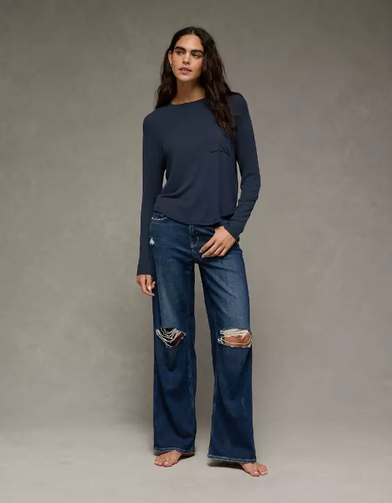 AE Soft & Sexy Long Sleeve Pocket T-Shirt - Image 5