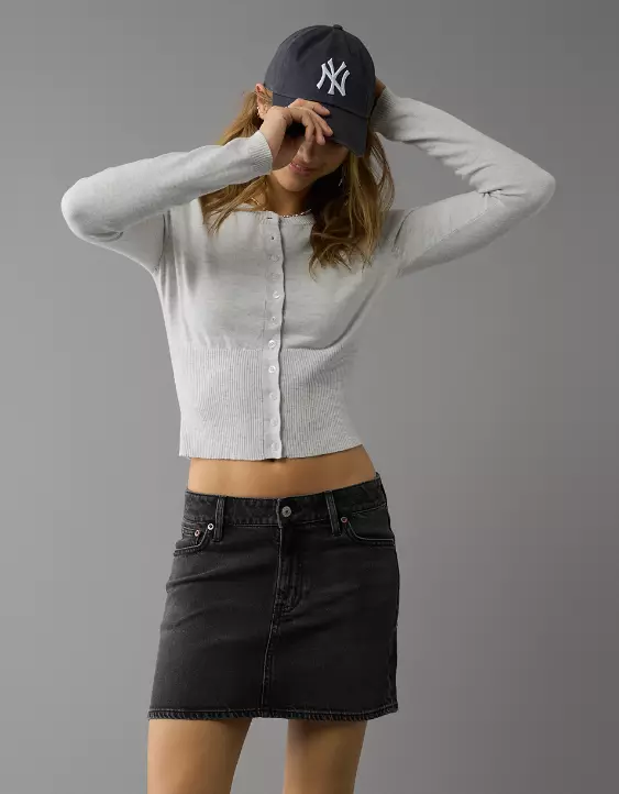 AE Stretch High-Waisted Perfect Denim Mini Skirt - Image 5