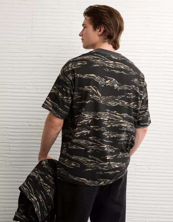 AE Laidback Luxe Heavyweight Oversized Camo T-Shirt - Image 2