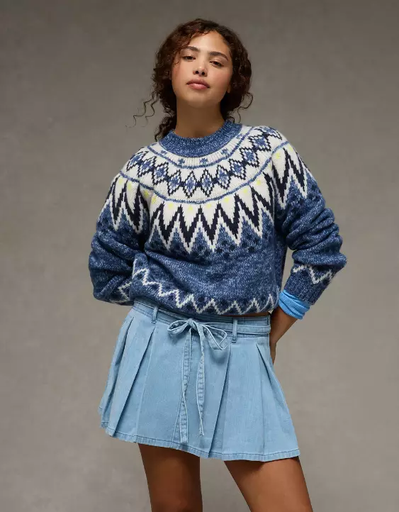 AE High-Waisted Pleated Mini Skirt - Image 6