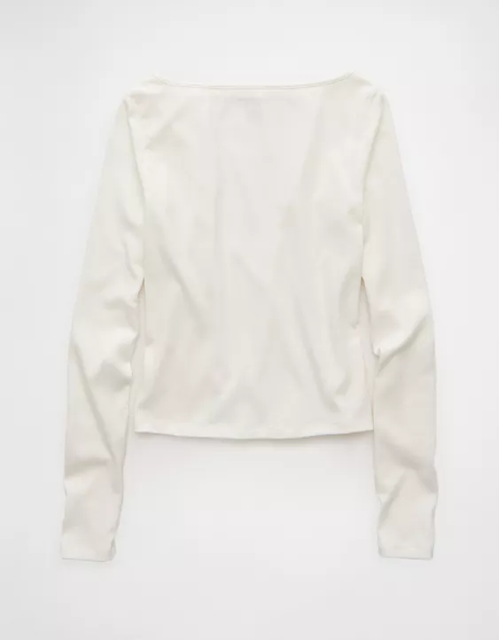 AE Long Sleeve Boatneck Baby Tee - Image 4