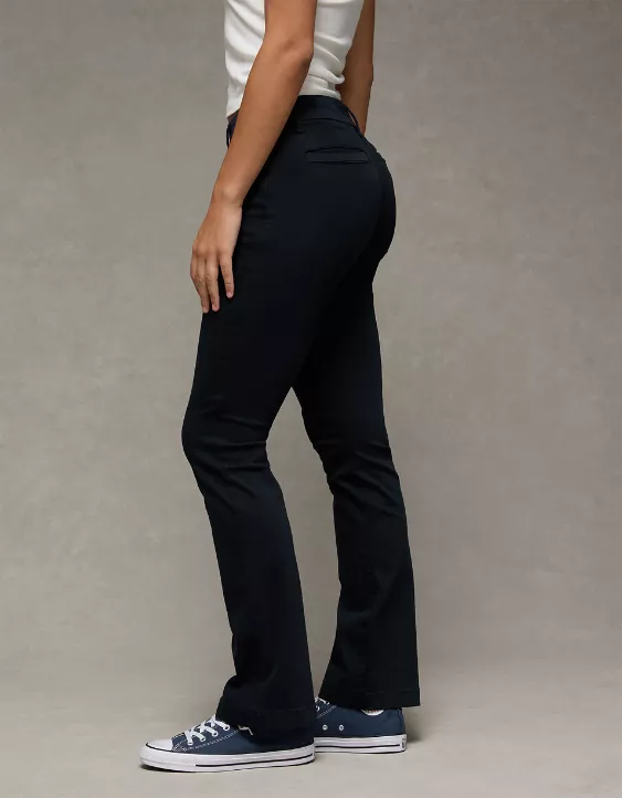 AE Stretch Low-Rise Kick Bootcut Khaki Pant - Image 5