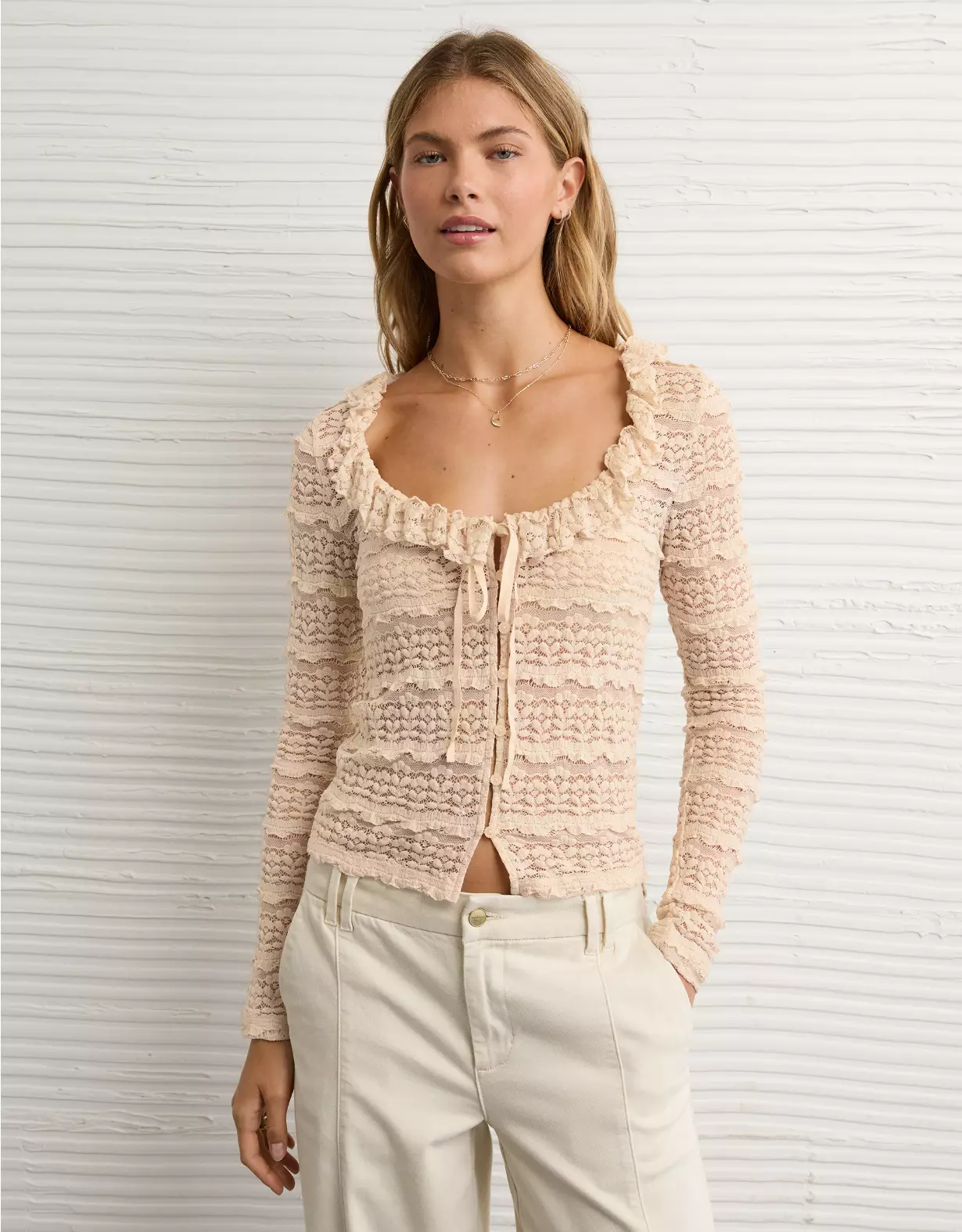 AE Ruffle Neck T-Shirt