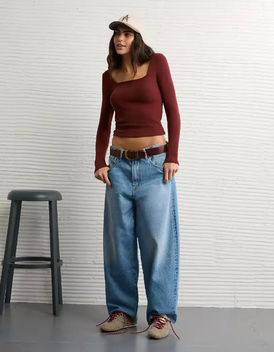 AE Long Sleeve Square Neck T-Shirt - Image 5