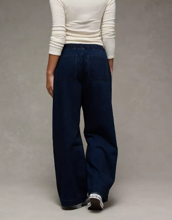 AE Cozy Dreamy Drape Low-Rise Ultra Wide-Leg Jean - Image 2