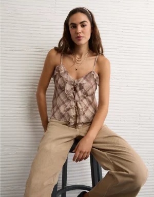 AE Ruffle Tie-Front Cami Top