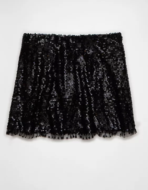 AE It Knit Sequined Mini Slit Skort - Image 4
