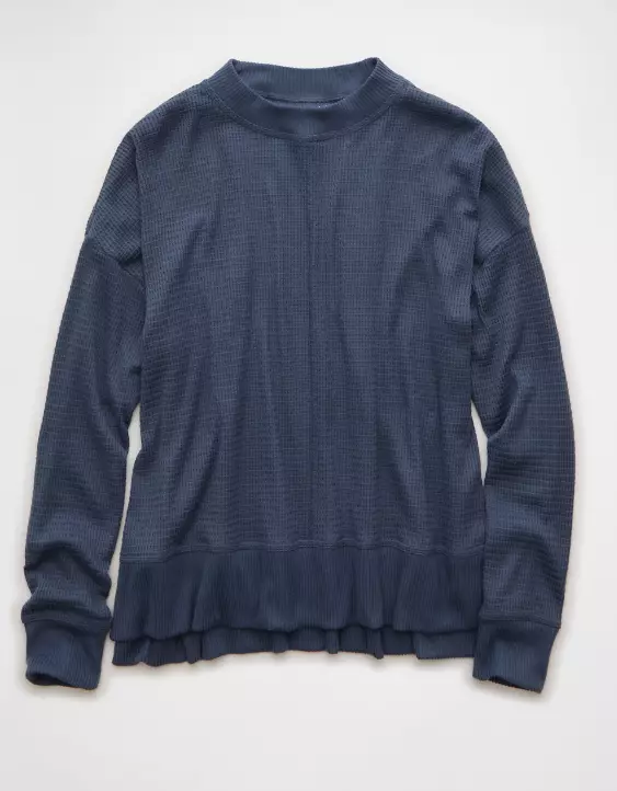 AE Long Sleeve Plush Crew Neck Top - Image 3