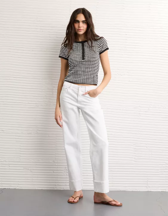 AE Henley Pointelle Sweater T-Shirt - Image 5