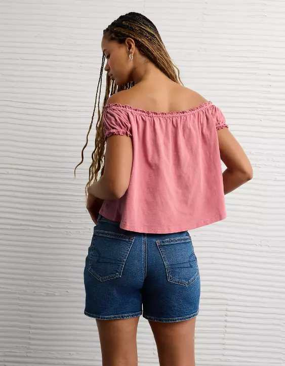 AE Sunchaser Knit Off The Shoulder Swing Top - Image 2