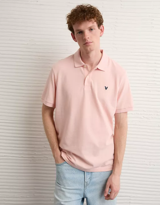 AE Stretch Pique Tipped Polo Shirt - Image 4