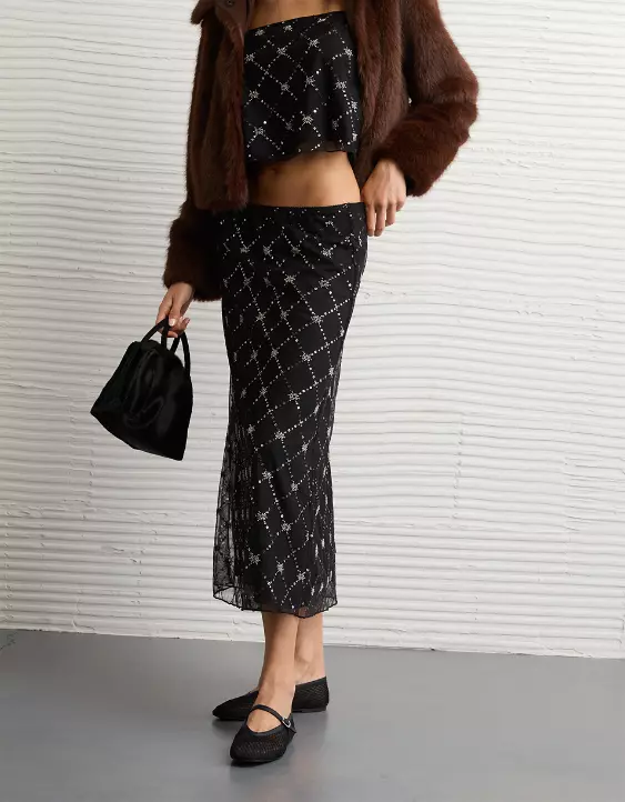 AE High-Waisted Sequin Maxi Skirt - Image 5